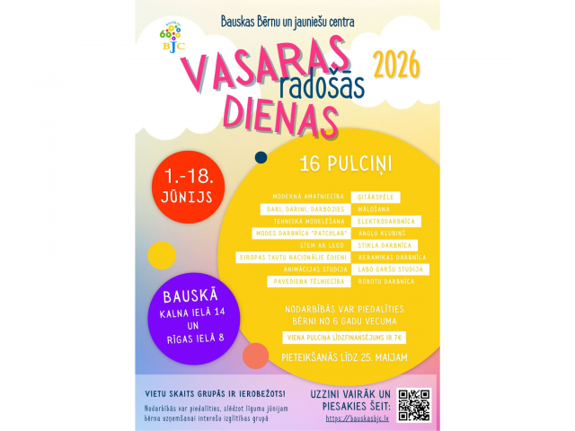 Aicinām pieteikties vasaras radošajām dienām!